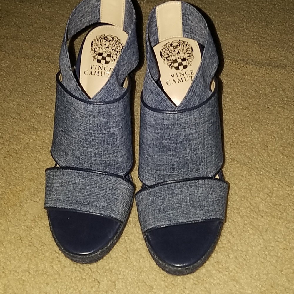 Vince Camuto demin wedges